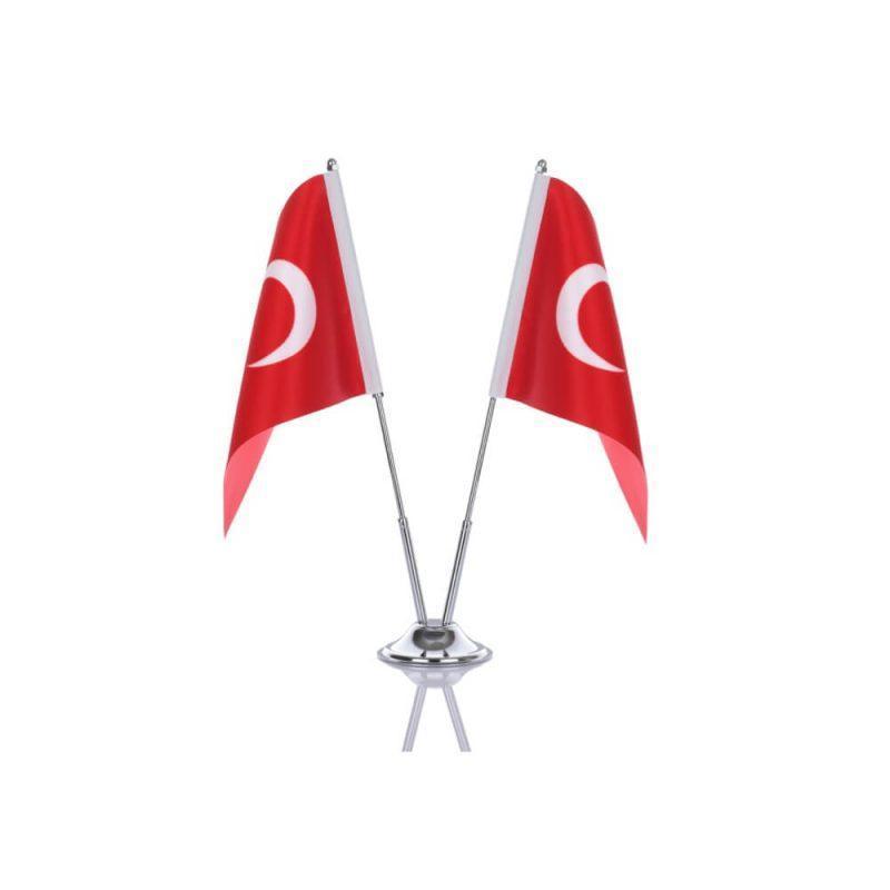Çiftli Türk Masa Bayrağı Bayrak Toplu Sipariş 2