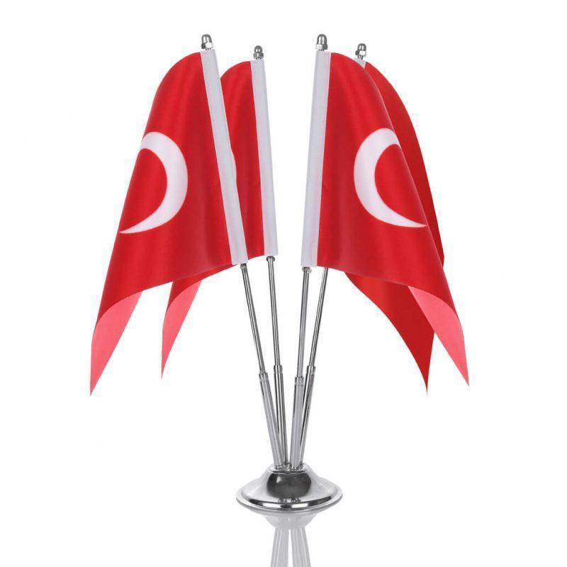 Quadruple Turkish Table Flag Flag Toplu Sipariş