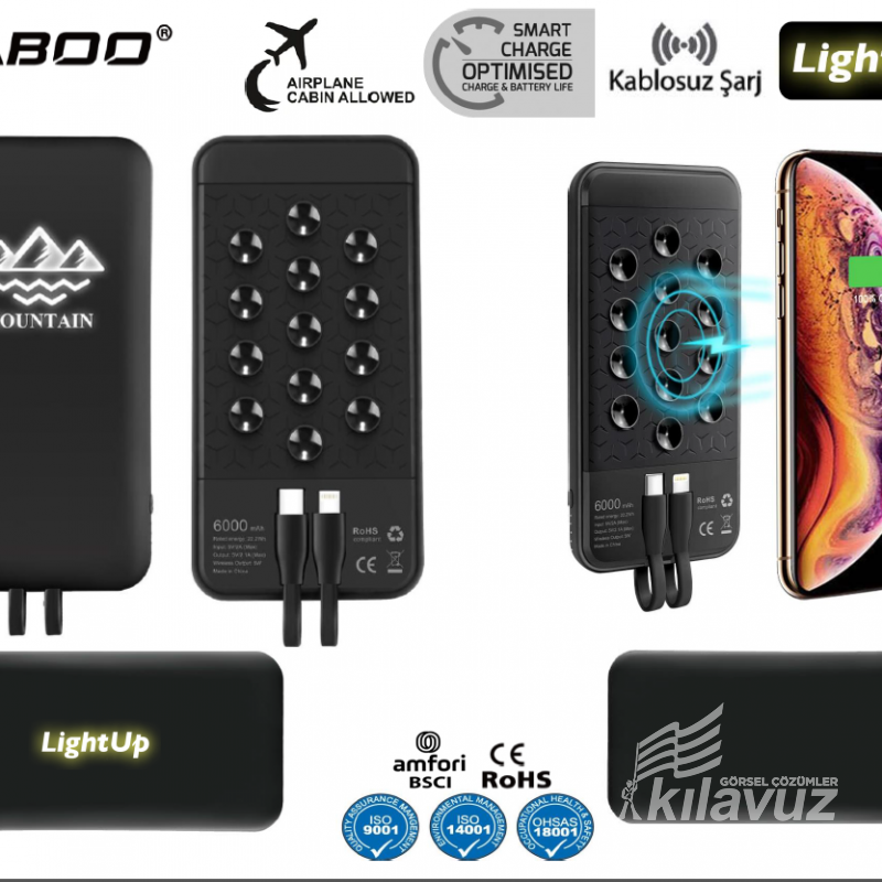 Miaboo Powerbank 6.000 Mah – With Luminous Logo – Wireless Features Powerbank Toplu Sipariş