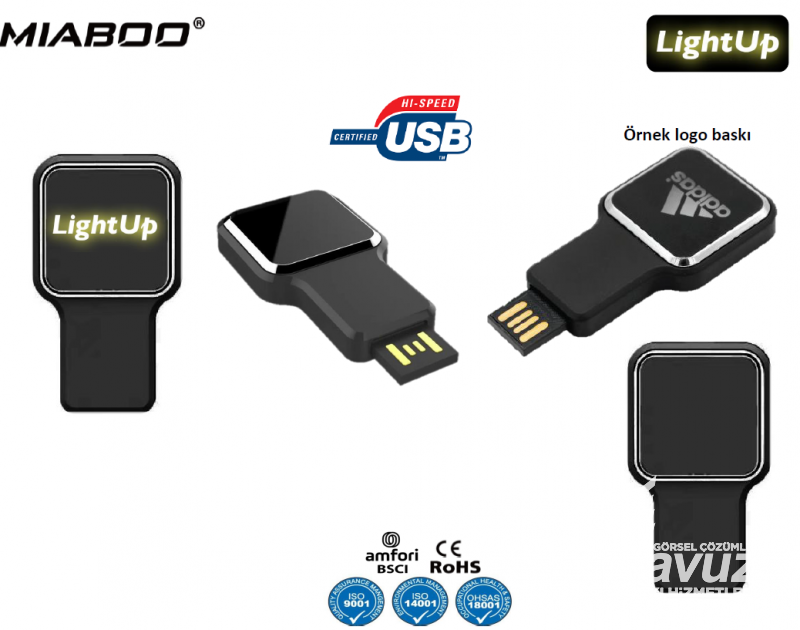 Miaboo USB bellek 16 GB Işıklı Logo Baskı Usb Flash Bellek Toplu Sipariş